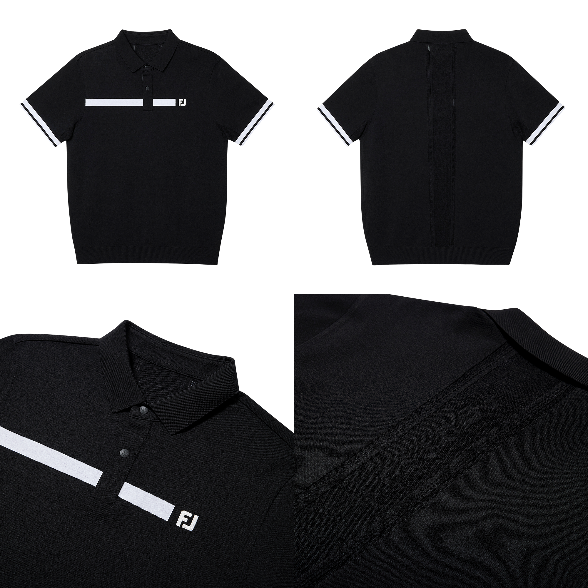 Line Knit Polo Shirts