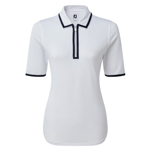 Women's Zip Placket Pique 1/2 Sleeve Shirt