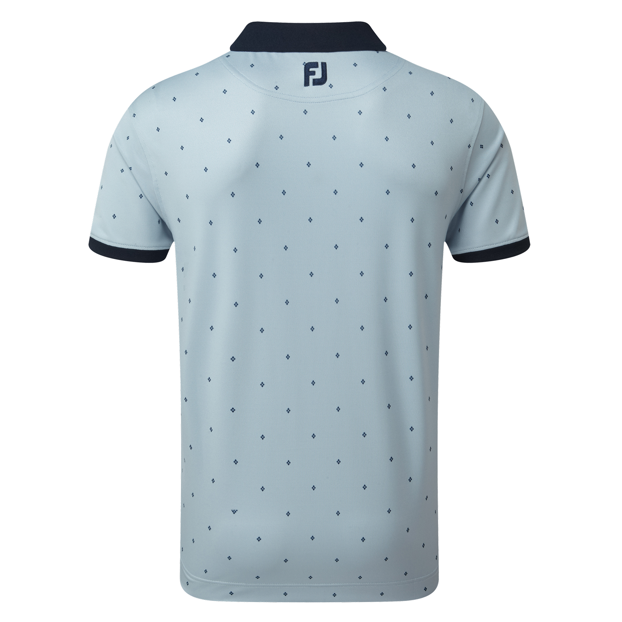 Birdseye Argyle Print with Knit Collar