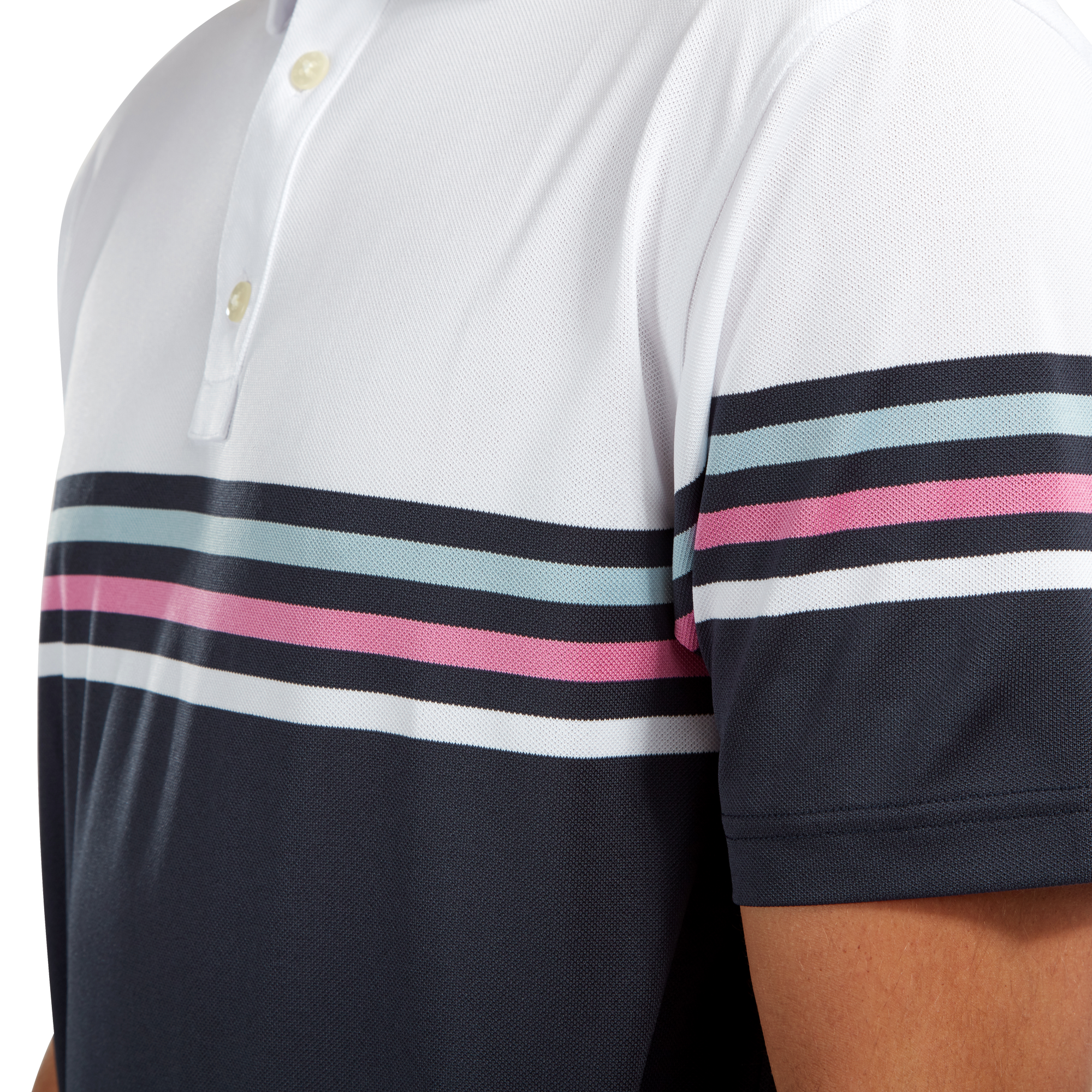 Stretch Pique Colour Block