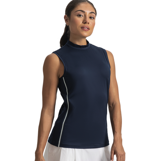 Short Sleeve Keyhole Mock Neck