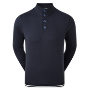 Jersey Fleece Backed Buttoned Collar Mid-Layer