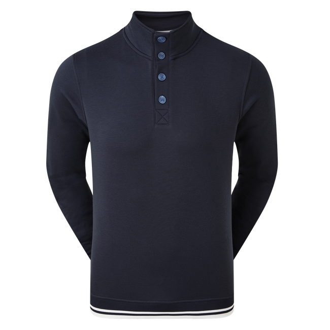 Jersey Fleece Backed Buttoned Collar Mid-Layer