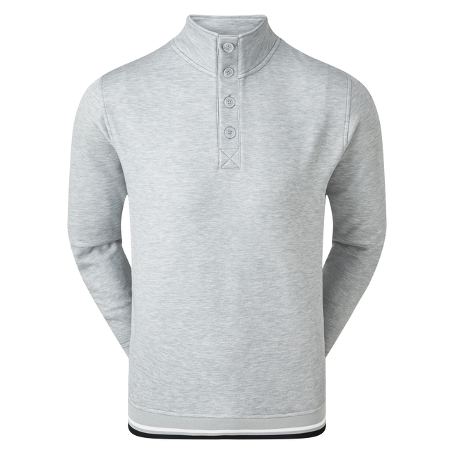 Jersey Fleece Backed Buttoned Collar Mid-Layer