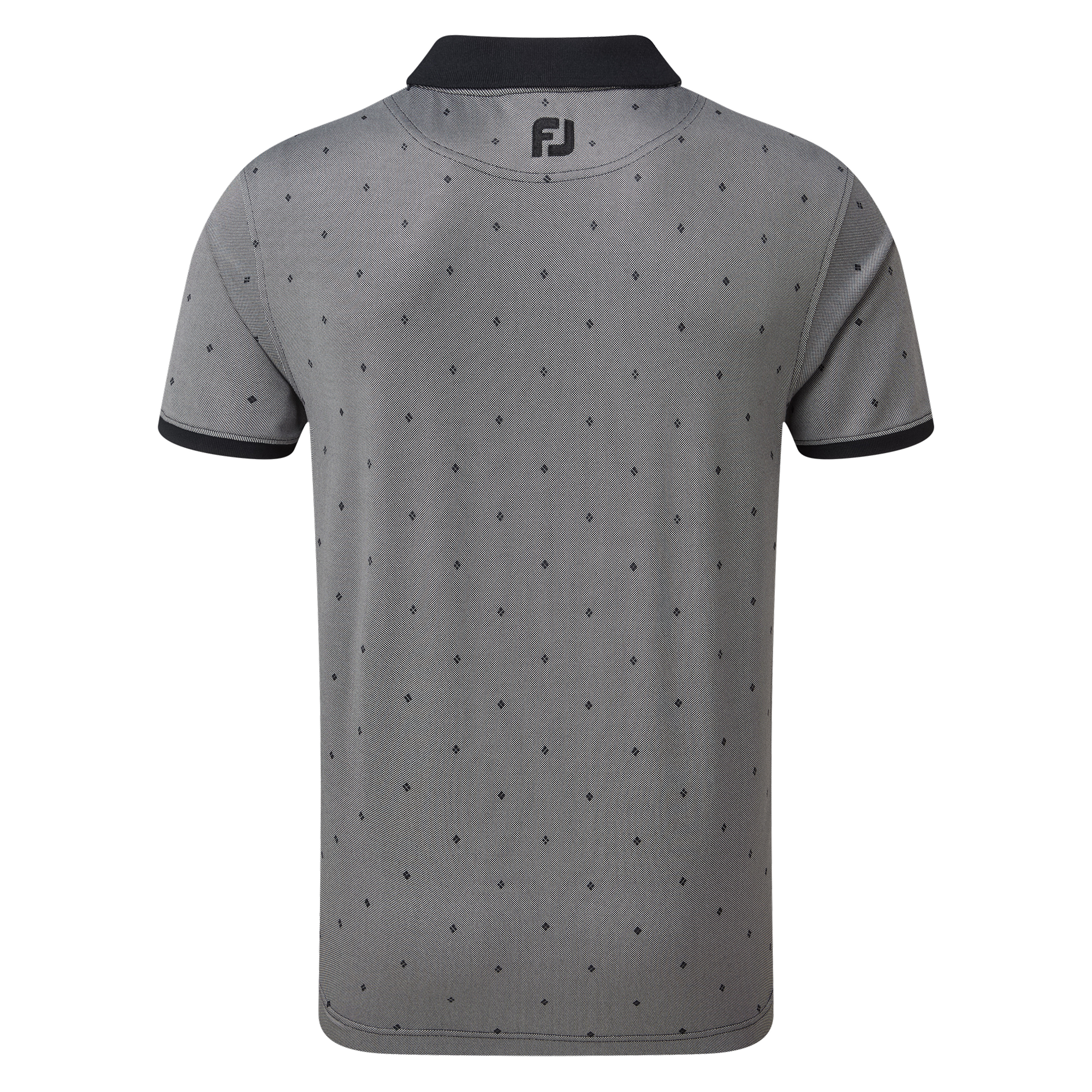 Birdseye Argyle Print with Knit Collar