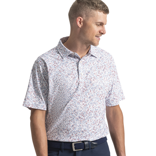 Watercolor Floral Print Pique Self Collar