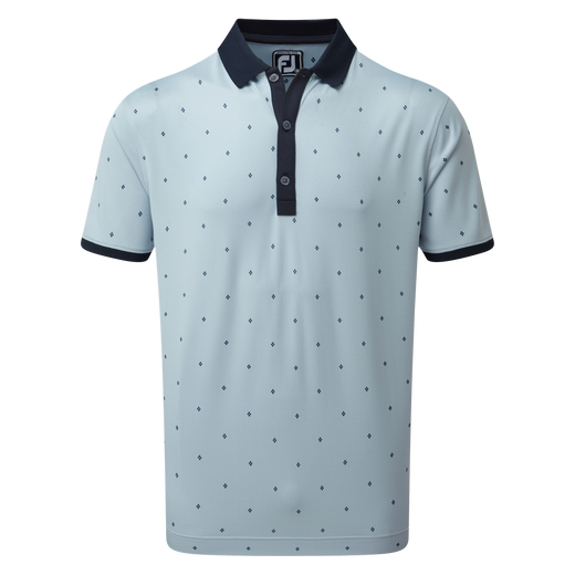 Birdseye Argyle Print with Knit Collar